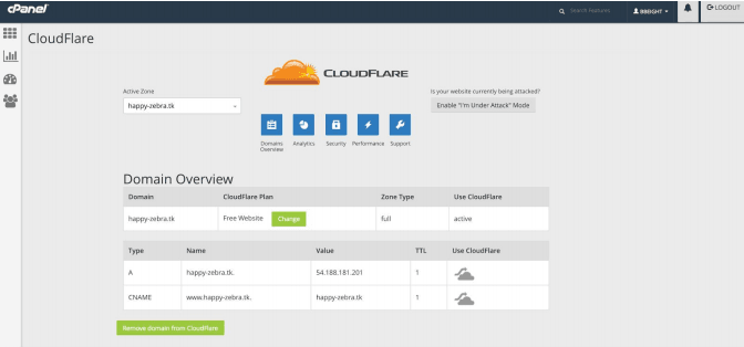 Enable CloudFlare for subdomains